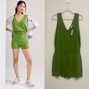 Anthropologie, Knit Romper, Daily Practice. Green, Size L, NWT